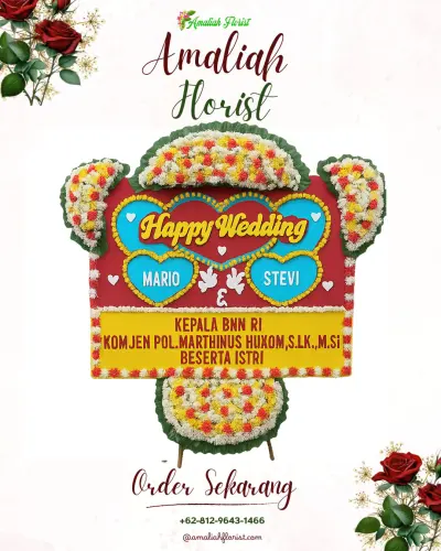 Karangan Papan Bunga Pernikahan di Wenang Utara